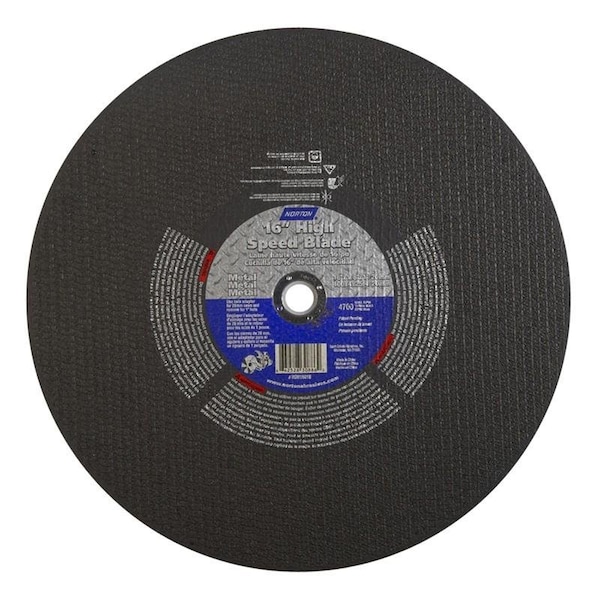Norton Co HIGH SPEED CUT-OFF BLADES, Type 1 -Reinforced - Metal - Aluminum Oxide, Size: 16 x 1/8 x 1 662528-30886 - main